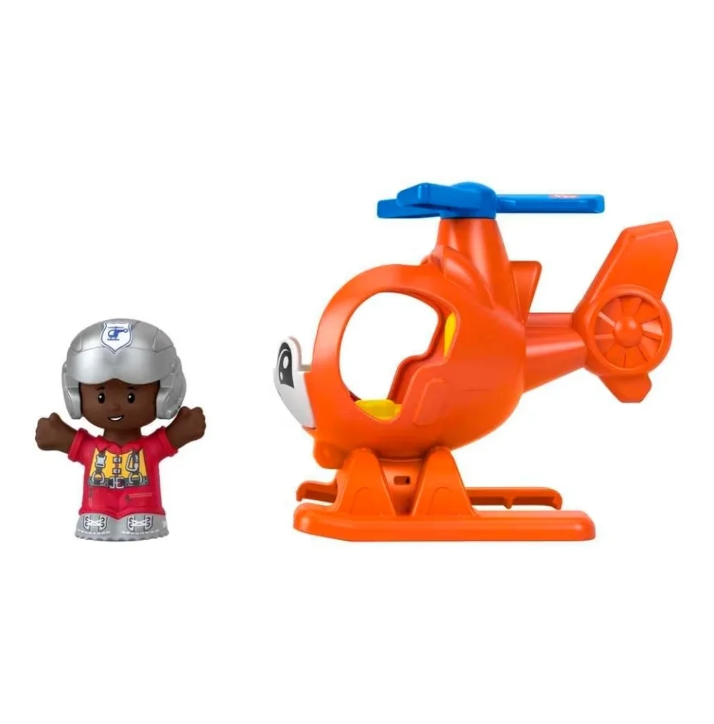 Fisher-Price Little People Helicopter Toy & Pilot Push Figure‎ Set Toddlers Kids